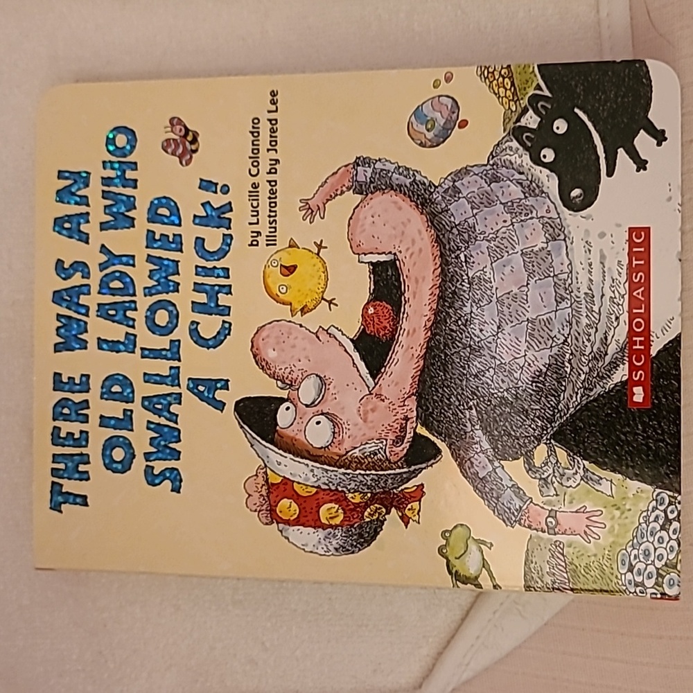 There was an old lady who swallowed a chick